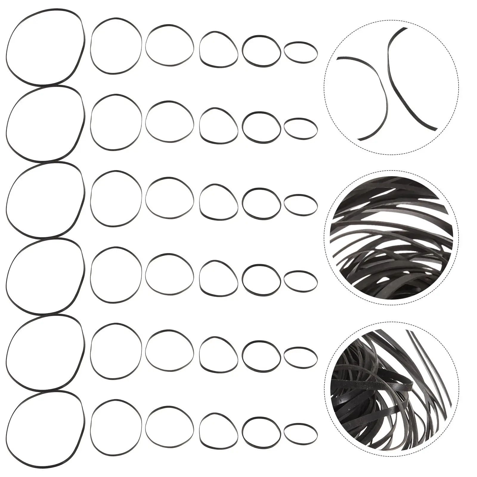 50 stks Cassette Machine Riem voor Recorders DVD Drive Video Machine Rubberen Riem Flexibele Reparatieset Onderhoud