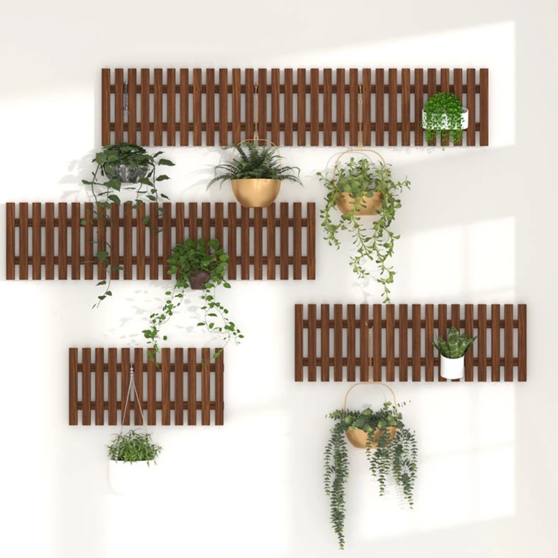 جدار خشبي معلق زهرة الجرف الخشب شرفة الجدار الديكور حديقة بوعاء زهرة رفوف النباتات رف غرفة المعيشة ديكور المنزل #3