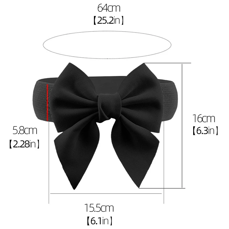 Elegant Large Bow Elastic Belts Women Wide Side Waistband Dress Female Dress Coat Clothing Decoration Belt All-match Exquisite