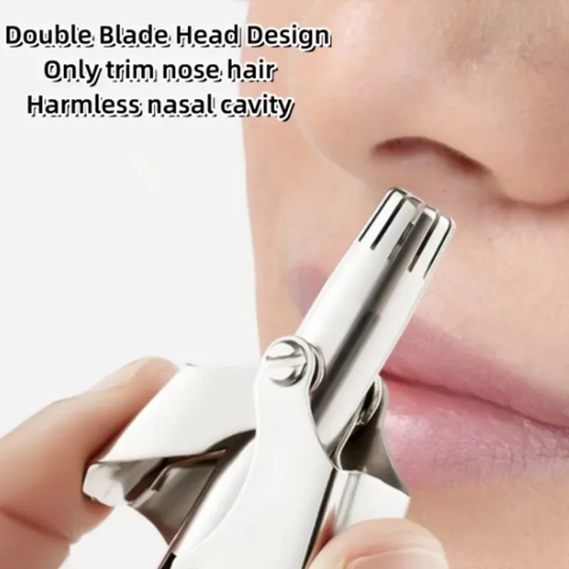 1Pcs   Washable Portable Manual Nose Hair Trimmer for Men & Women Waterproof Stainless Steel Ear Hair Trimmer with