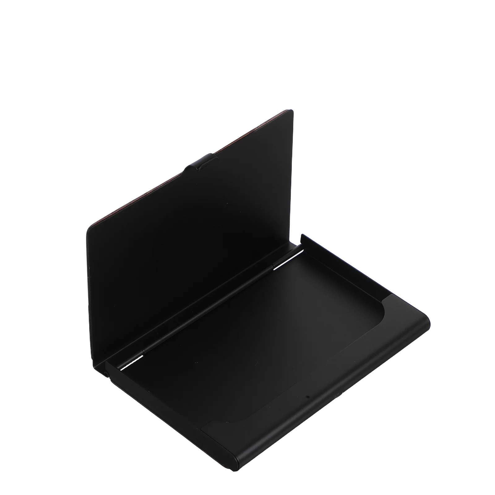 حامل أعمال خشبي تصميم الحبوب الخشبية منظم مكتب محمول للرجال والنساء حافظة بطاقات الائتمان صندوق تخزين المكتب اسم سطح المكتب #5