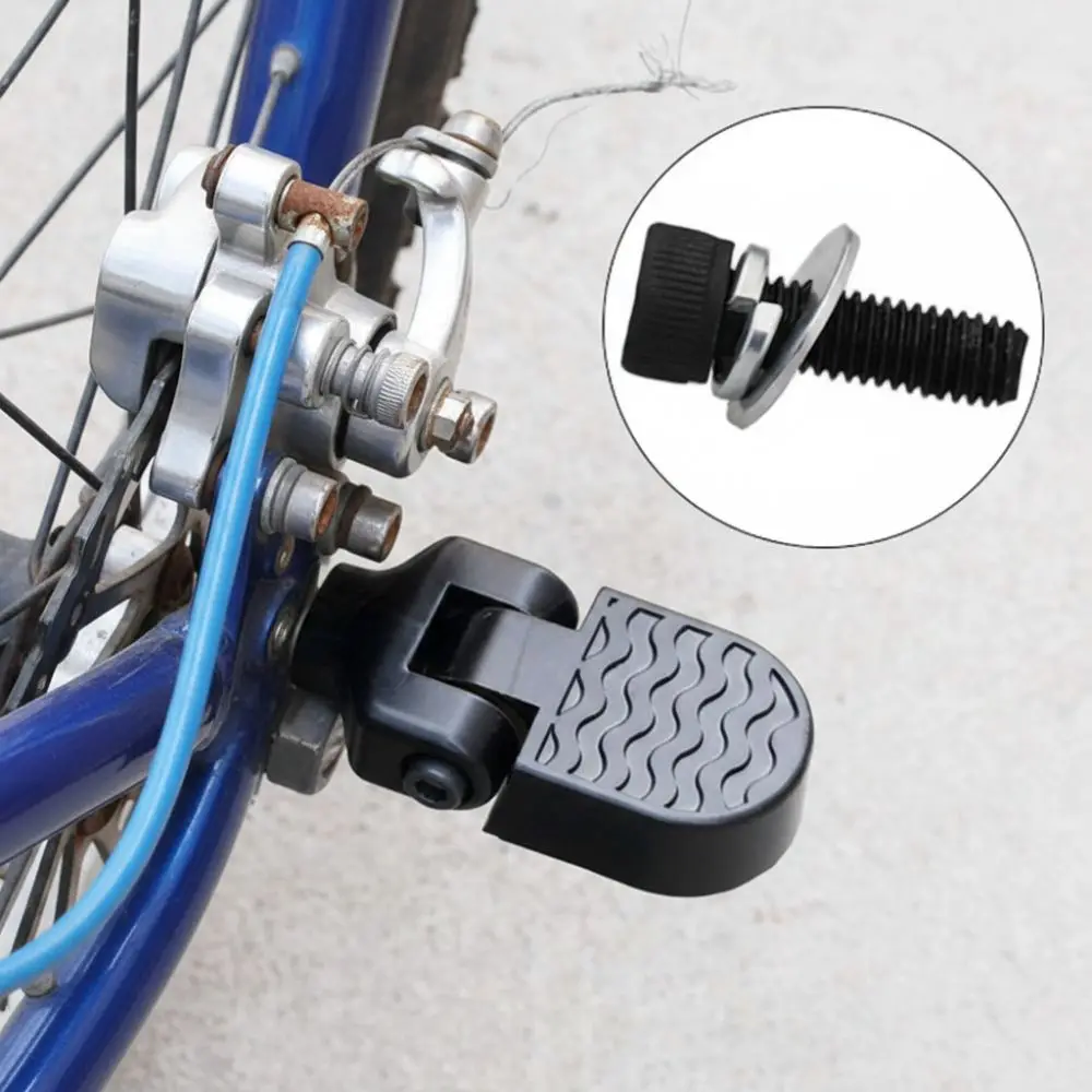 

1 Pair Aluminium Alloy Bike Rear Pedals Foldable Easy To Install Bike Rear Seat Foot Non-Slip with Tools Bike Foot Pegs