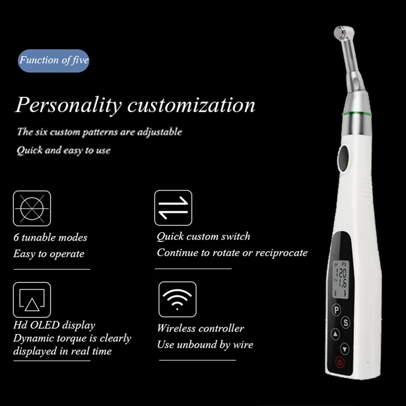 Dental Endo Motor Smart 6 modes with LED 16:1 Contra Angle Low Speed Turbine Handpiece Dentistry Endodontic Instrument