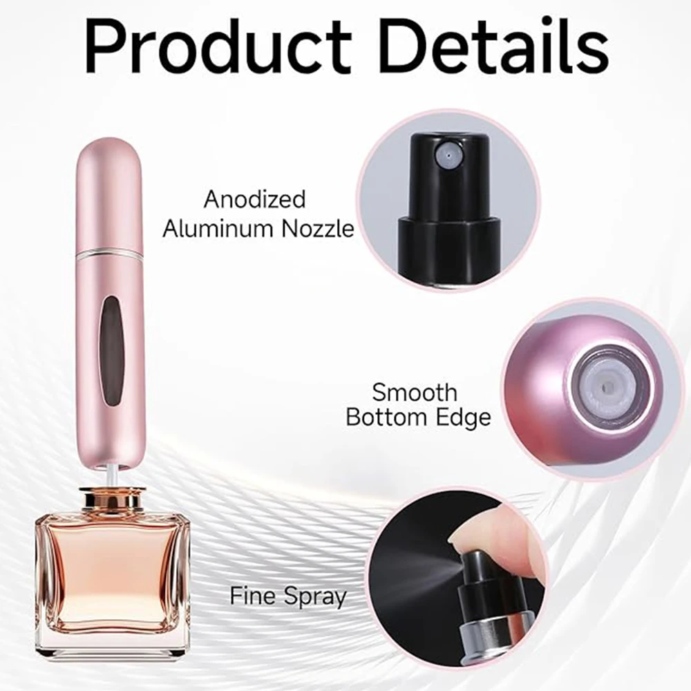 Hot 5ml Portable Mini Refillable Perfume Bottle with Spray Jar Scent Pump Empty Cosmetic Containers Atomizer for Travel Tool New