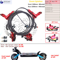 2Pistion hydraulic oil desc Brake for Kukirin G2 Max Electric Scooter For NANROBOT Electric scooter F -90 R +90 Ebike E Bicycle