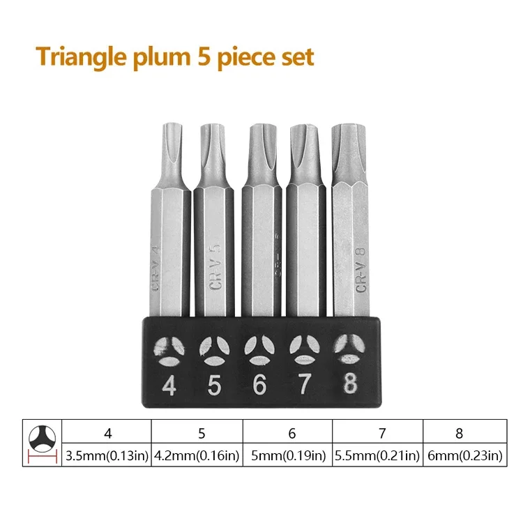 4/5/7/13PCs Speziell geformte Schraubendreher-Bits Schlitz Phillips Dreieck Magnetische Charge Kopf Innere Kreuz drei Punkte Schraubendreher – Detail 12