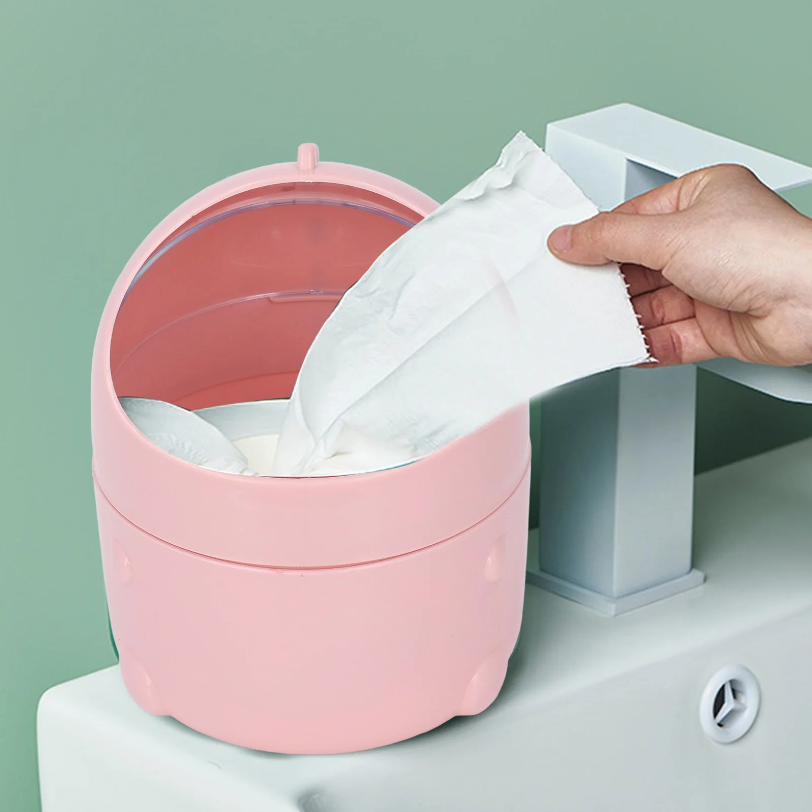 Desktop Trash Can Baby Dinosaur Large Mouth Detachable Design Nonslip Bottom Plastic Mini Trash Can Mini Trash Can