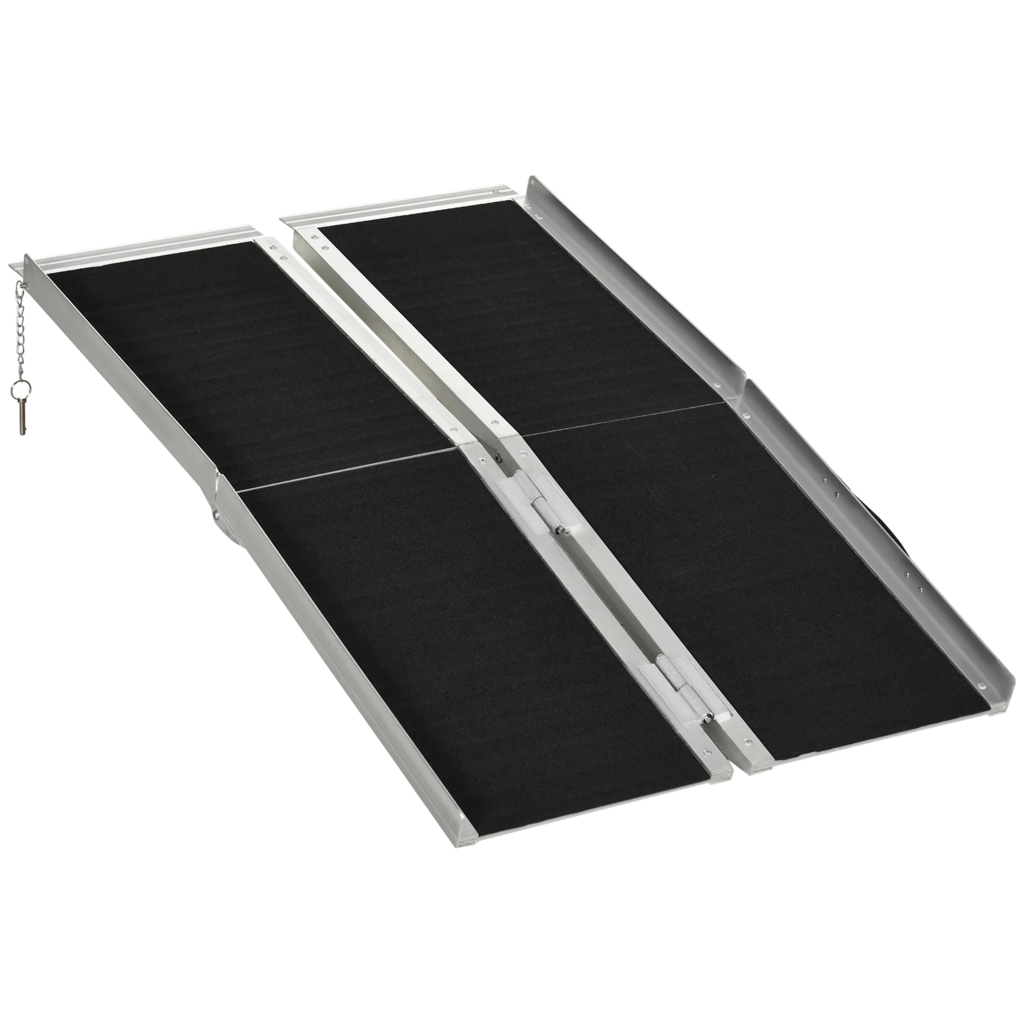 HOMCOM Rampa para Silla de Ruedas Plegable 122x73,5 cm para Escaleras Puertas