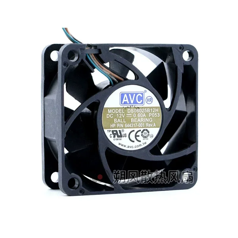 for Genuine AVC 6025 12V 0.60A 6CM 4-wire Speed Regulation Chassis Cooling Fan DS06025B12H