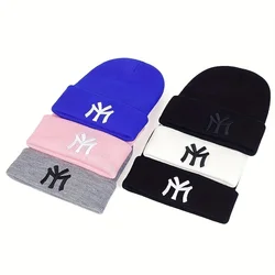 MY Letter Winter Hats for Women Men Beanies Knitted Solid Cool Hat men Autumn Female Beanie Warm Bonnet Casual Cap Wholesal