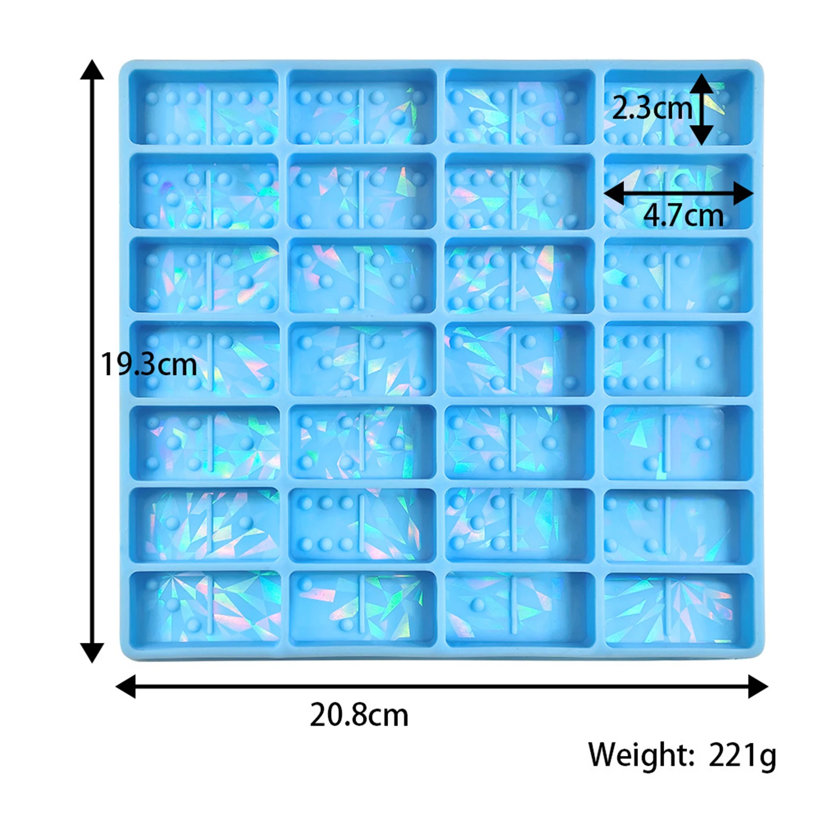 Stampo da gioco Domino Stampi per cioccolato olografici in silicone Stampo per barra di cioccolato olografica per stampo per cioccolato in argilla epossidica