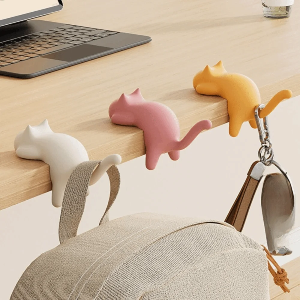 

Cat School Bag Hook Seamless and Punch-free Bag Hook Multifunctional Bag Organizer Holder Decor Desk Side Hooks