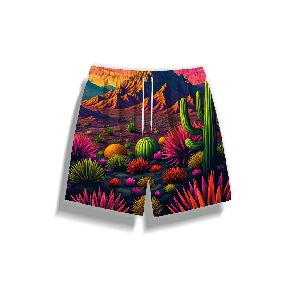 1pcs Men's Short swim trunks2026 Summer 3D Printed Short sleeve sport running Breathable Polyester Quick drying Pants