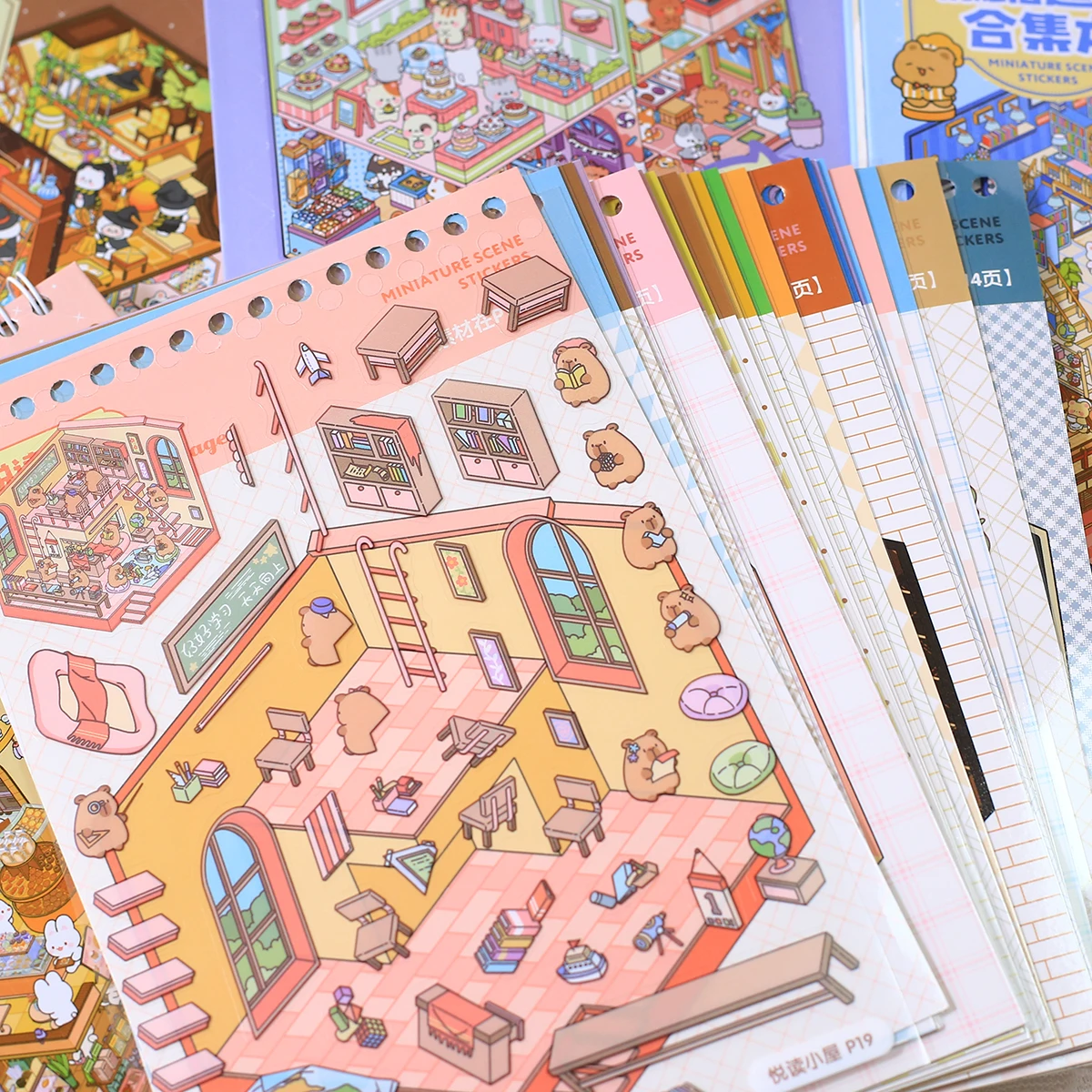 

20pcs Mini PET Miniature Scene Stickers Set DIY 3D Model Kit Various Styles of Decorative Stickers Suitable for Scrapbooks