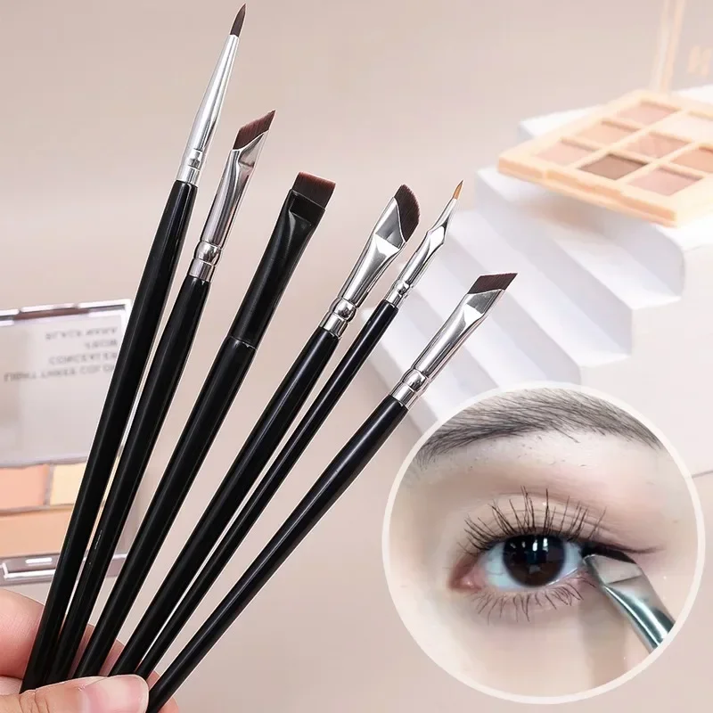 Professional Makeup Brushes Set 1/6PCS Contouring Eyebrow Eyeliner Brush Portable Soft Small Angle Eyes Makeup Detail Brush Tool