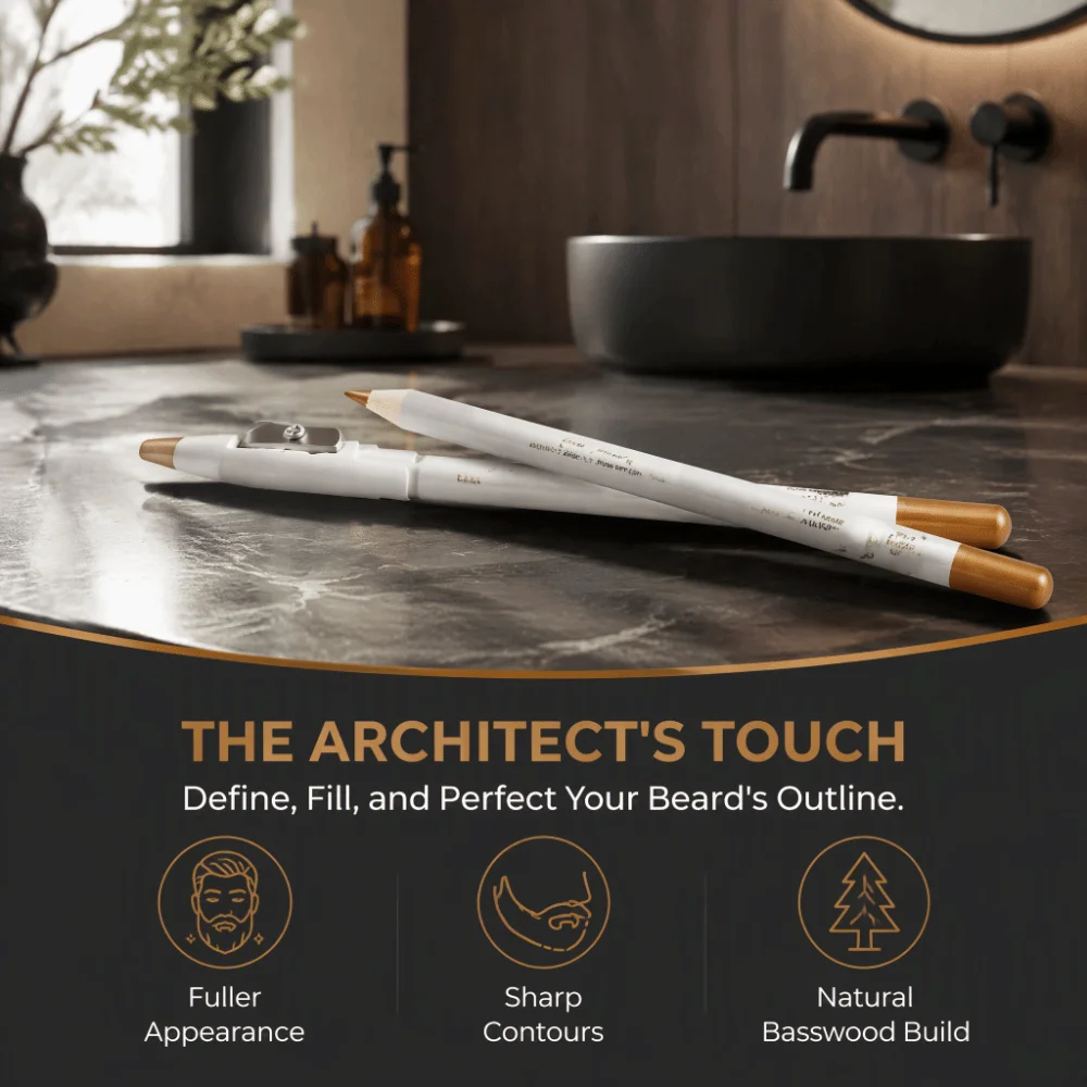 2pcs Professional Minerals Beard Lineup Pen With Sharpener White Color White Hairline Pen Easy To Use Beard Liner Pen