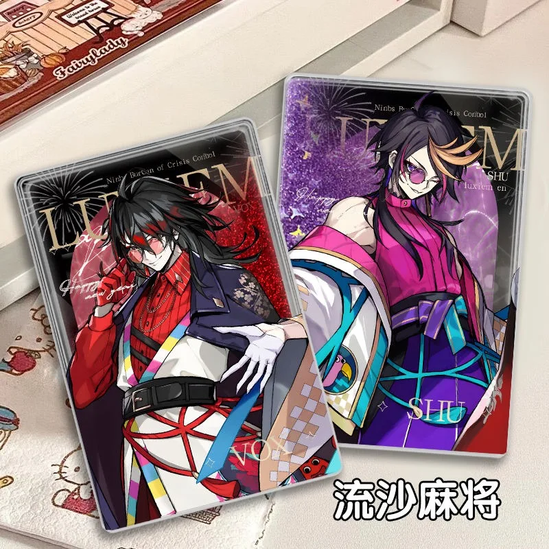 

Anime Game Luxiem 2025 New Cosplay Shu Yamino Vox Akuma Nijisanji Acrylic Flowing Sand Mahjong Souvenir Gift