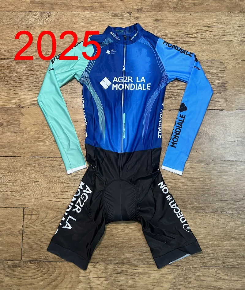 

LASER CUT 2025 AG2R TEAM Боди с длинными рукавами Велосипедный трикотаж Одежда для велосипеда Maillot Ropa Ciclismo