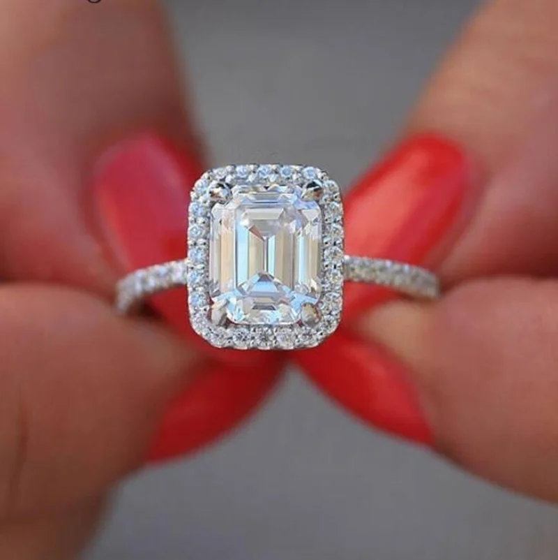 Anniversary ring  925 Sterling silver Diamond Cz Engagement Wedding Band Rings for women Men Finger Party Moissanit Jewelry