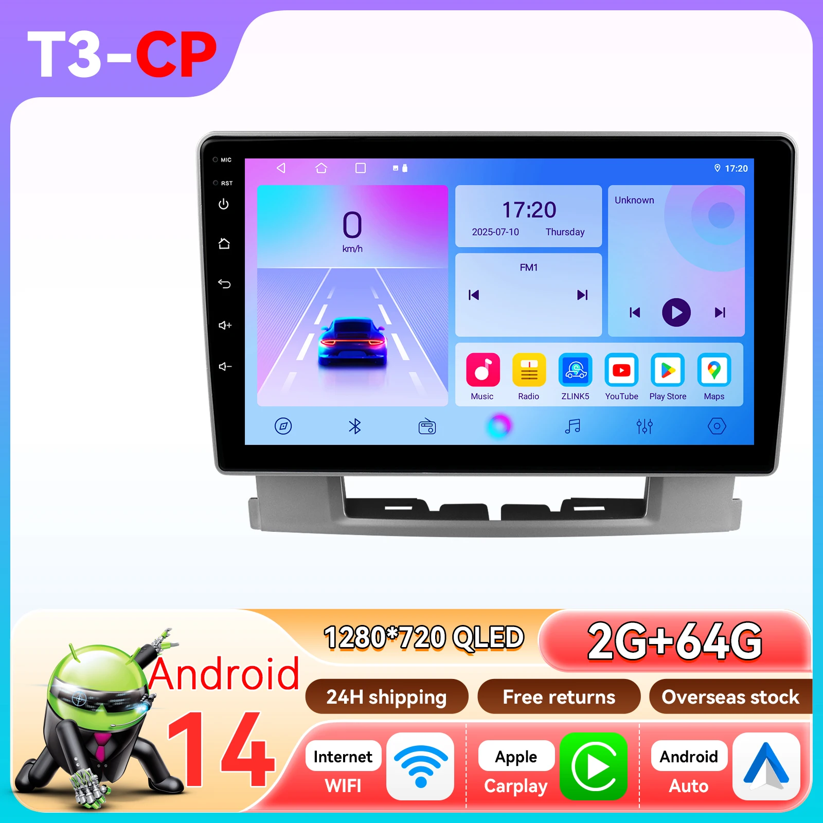 Hizpo 2 Din 9 inch autoradio GPS navigatie voor Opel Astra J 2009-2017 Buick Excelle 2 2009-2015 Android Auto head unit multimediaspeler 4G WIFI Carplay