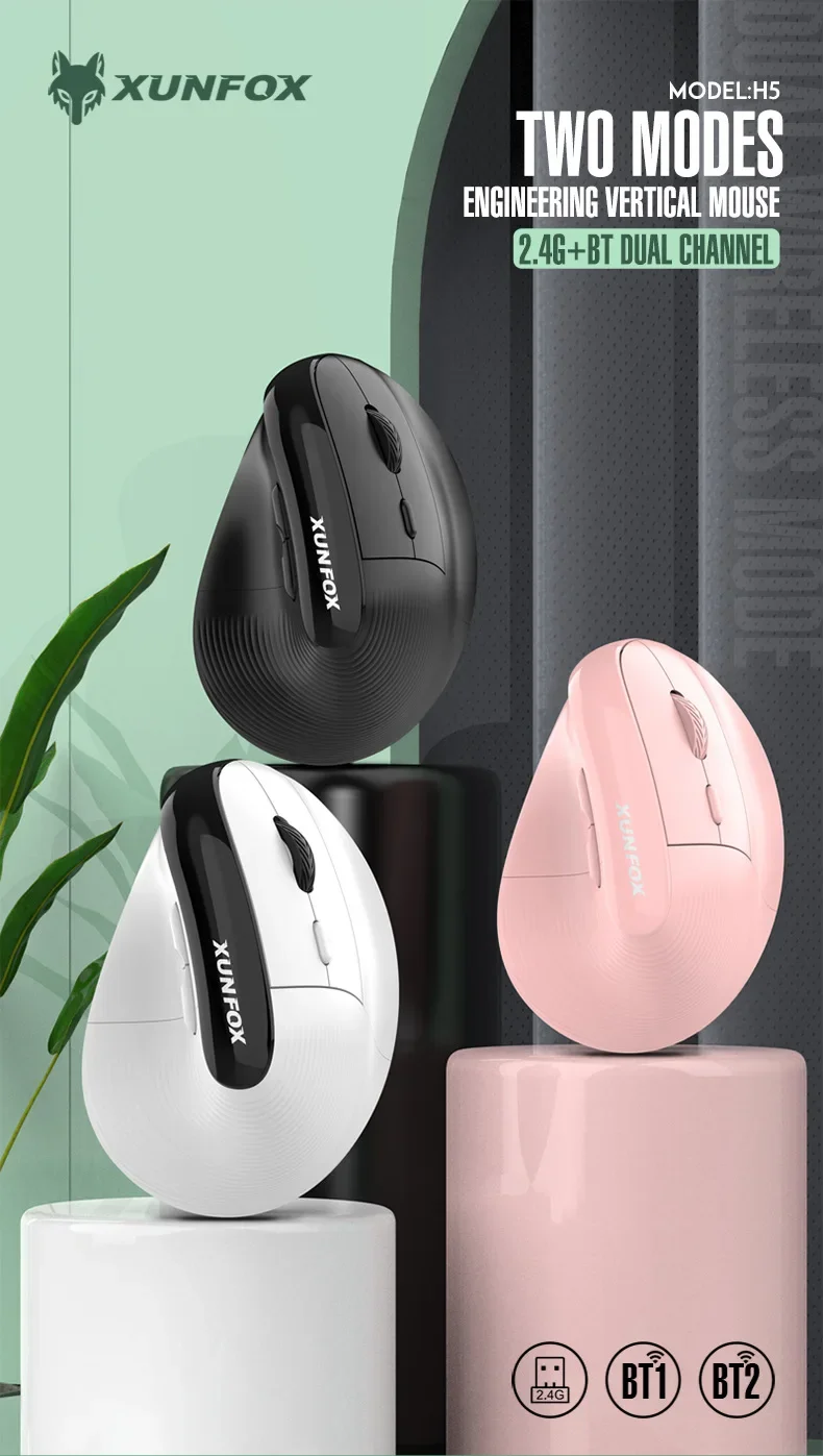 H5 Wireless Bluetooth 2.4g Dual-Mode Mouse Mute Charging Office Desktop Laptop Ergonomices Computer Peripherals Special Gifts