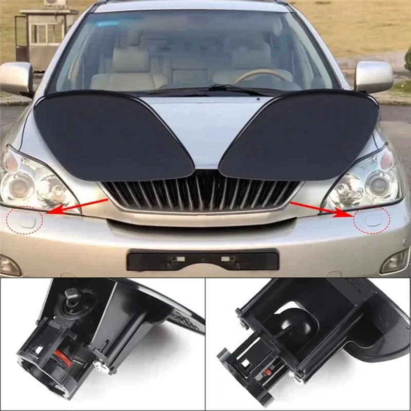 Car Headlight Washer Nozzle Cover Headlight Cleaning Cap For Lexus RX330 RX350 85382-48010 85381-48040 Replacement-A74F