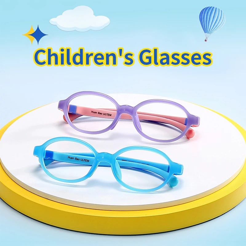 Xbora Ultra Light Oval Boys Girls Eyeglass Frames Flexible Optical Prescription Glasses Sports Straps Protective Kids 9001