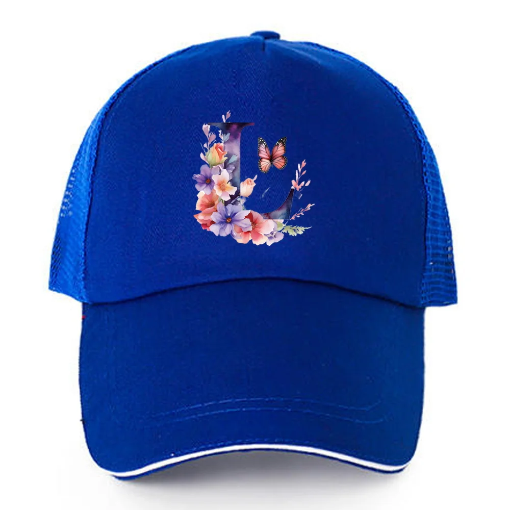 Gorra de béisbol para hombre y mujer, malla transpirable, deportiva, pesca, Golf, al aire libre, fina, informal, estampado de letras de mariposa, Verano