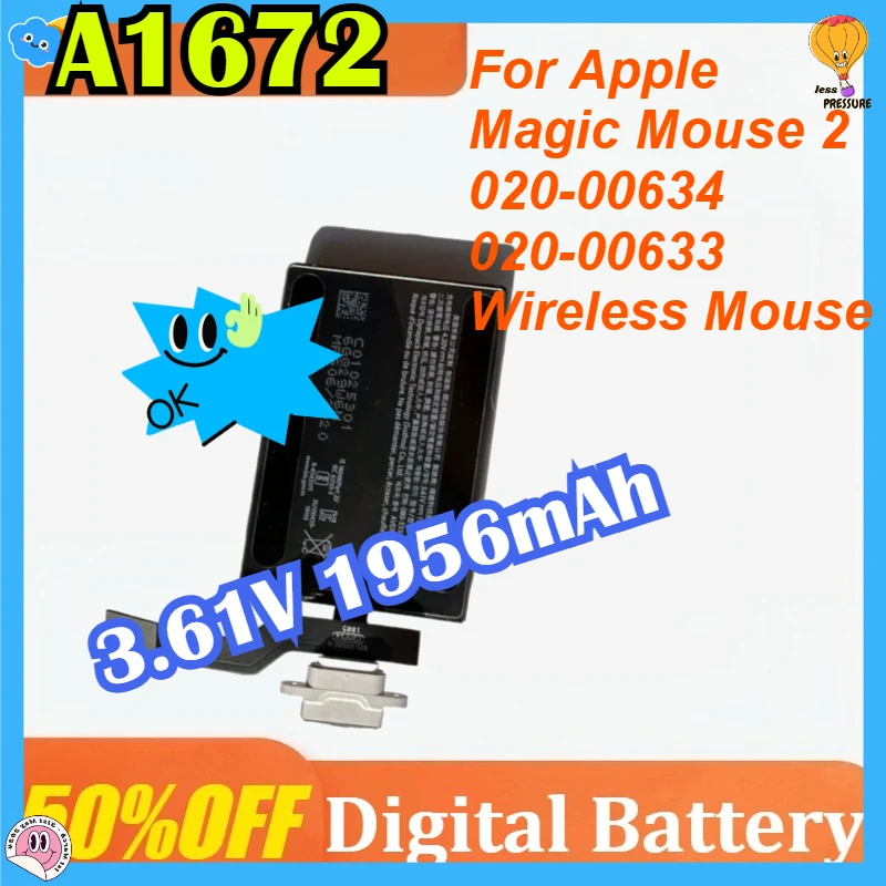 

New A1672 A1657 3.61V 1956mAh Battery For Apple Magic Mouse 2 020-00634 020-00633 Wireless Mouse Hight Quality Batteries