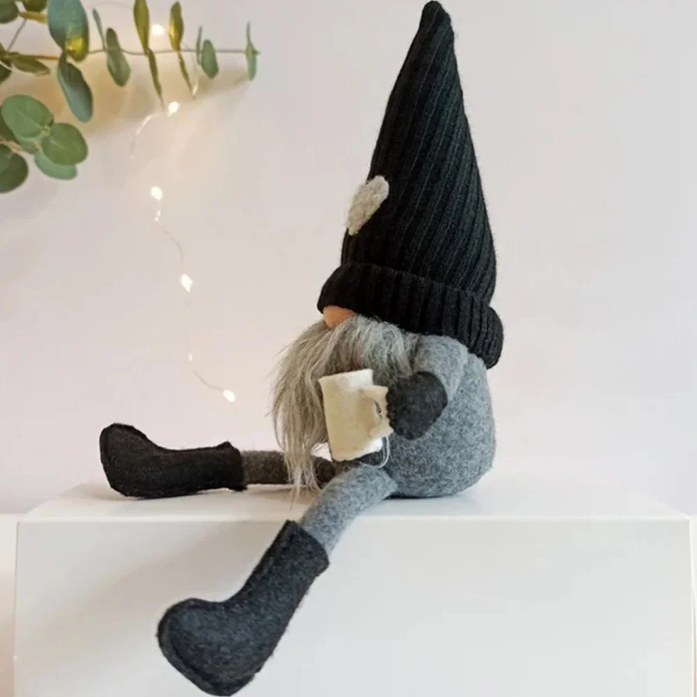 Knitted Faceless Doll Hanging Legs Hand Ground Coffee Dwarf Figure Family Bedroom Tabletop Decoration Doll Baby Companion Toys