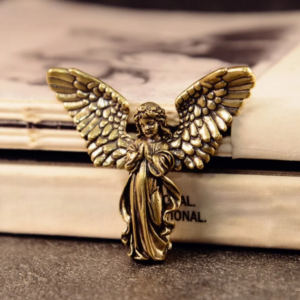 Solid Brass Angel Figurine Small Angel Statue House Decoration Figurines Gift