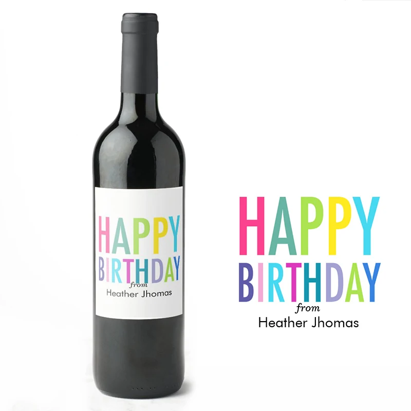 Personalized Waterproof Wine Bottle Labels, DIY Customized Logo Stickers, Birthday Party Favors Supplies, 18Pcs