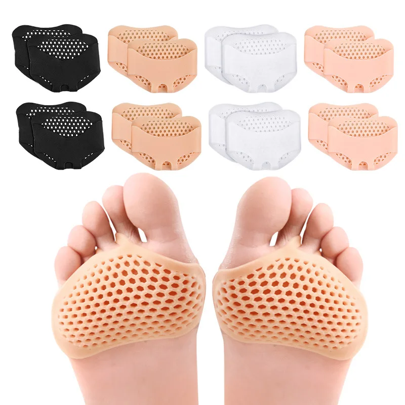 2Pcs Silicone Forefoot Pads Honeycomb Gel Shoe Pad for Women Heels Insoles Foot Pain Relief Inserts Foot Blister Care Cushions