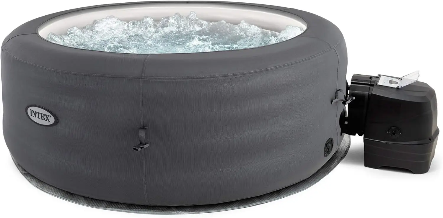 

Intex Simple Spa 77 by 26 Inch 4 Person Outdoor Portable Inflatable Round Heated Hot Tub with 100 Bubble Jets, Carry Bag,