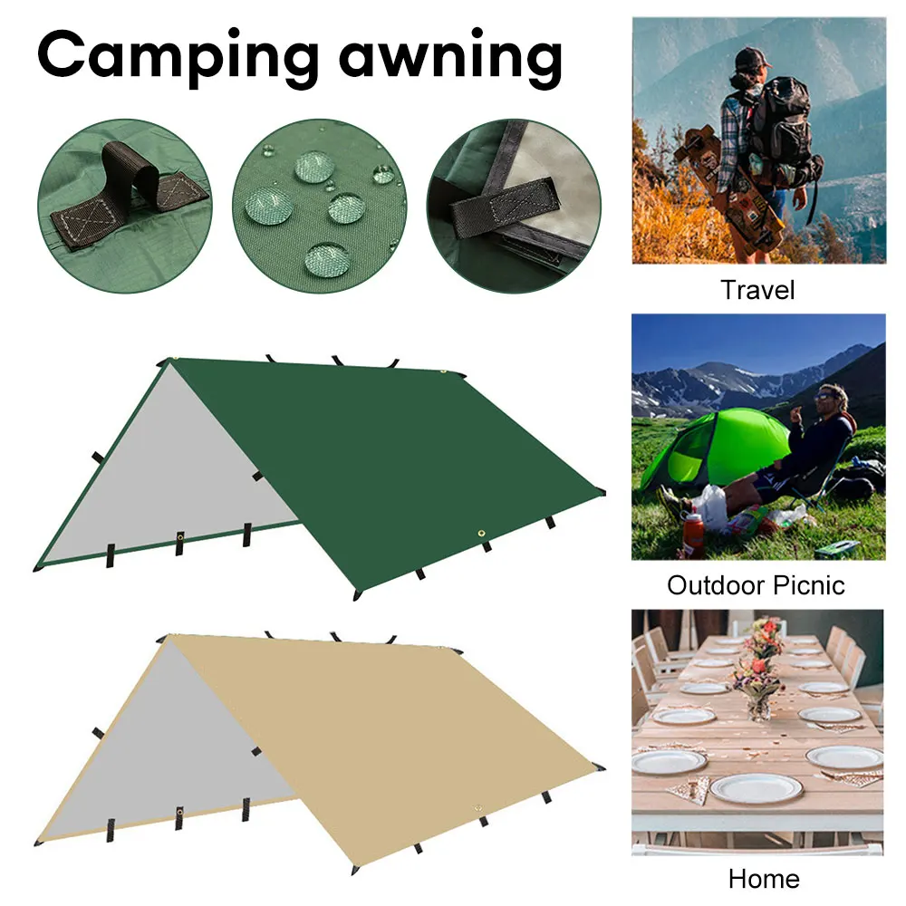 Imagem -02 - Impermeável Survival Sun Shelter Toldo Sombra Canopy Outdoor Tourist Beach Toldo Tent Tarp 19 Hang Points