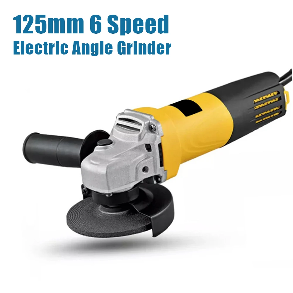 

Electric Angle Grinder 125mm 1050w 6-Variable Speed 11000RPM Grinding Machine for Grinding Cutting Metal Angular Power Tool Diy