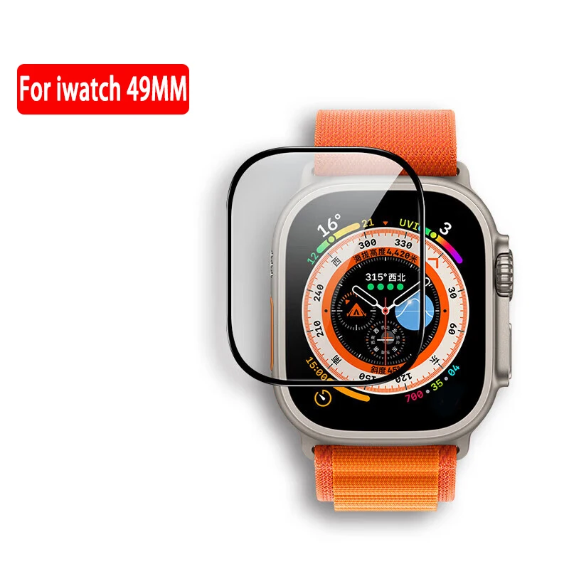 Tempered Glass Screen Protector for Apple Watch Ultra 49mm Full Waterproof Anti-Scratch Film for IWatch Series 49MM Accessories