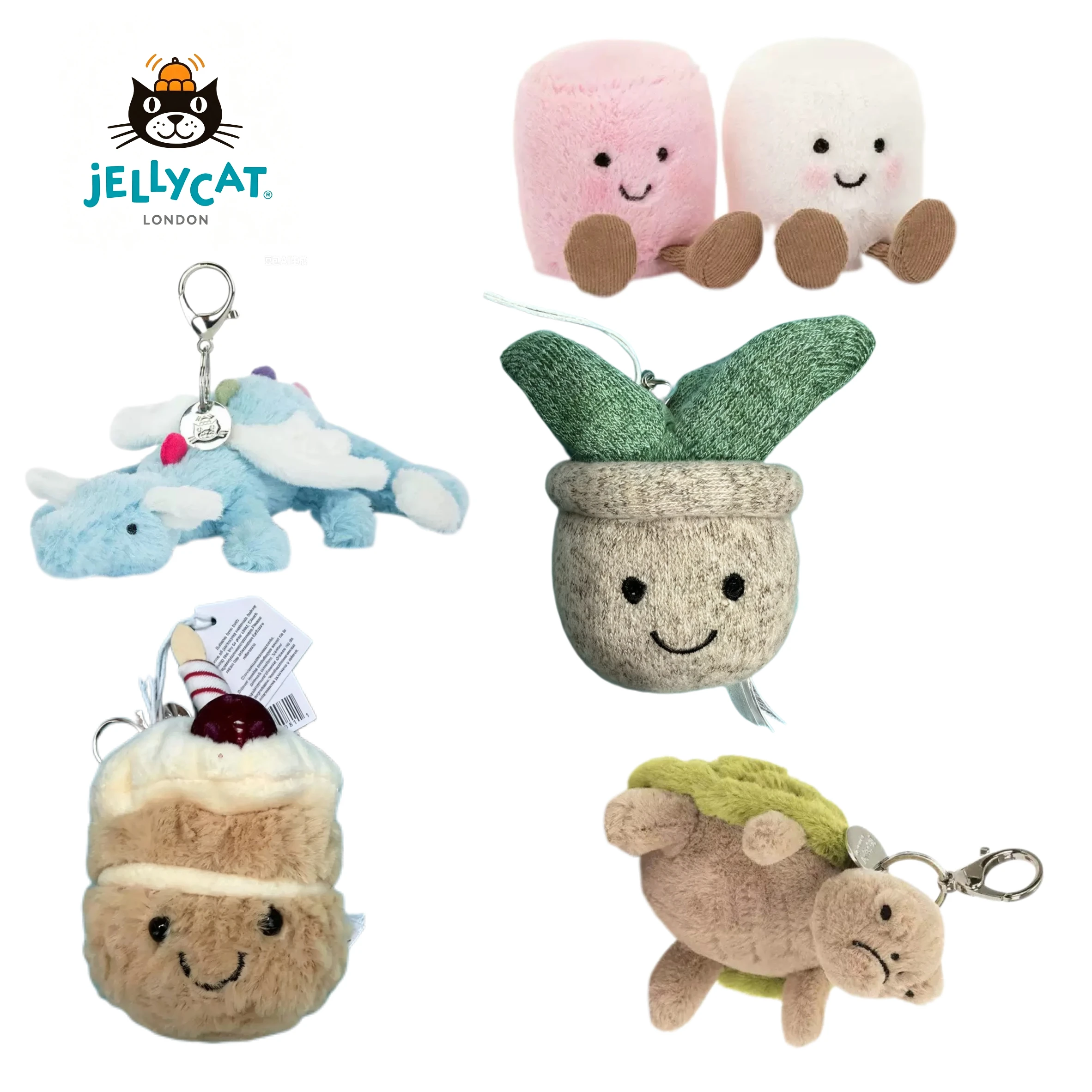 

2026JELLYCAT JC Golf Ball Plush Keychain,Grape-ShapedKeychain,Jellyfish Plush,Hippopotamus and JC ElephantPlush Keychain for Bag