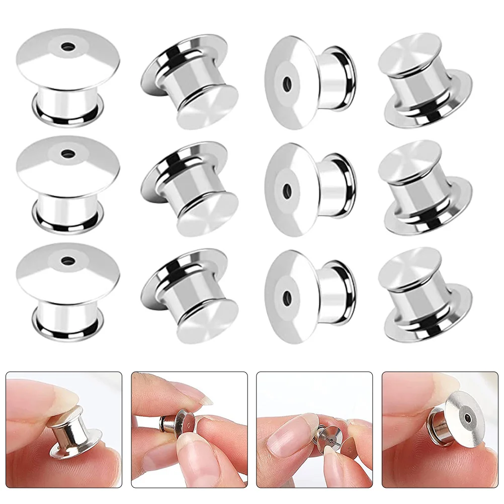

20Pcs Locking Pin Backs Metal Copper Premium Locking Pin Keeper for Brooch Lapel Pins DIY Craft Pins Accessories