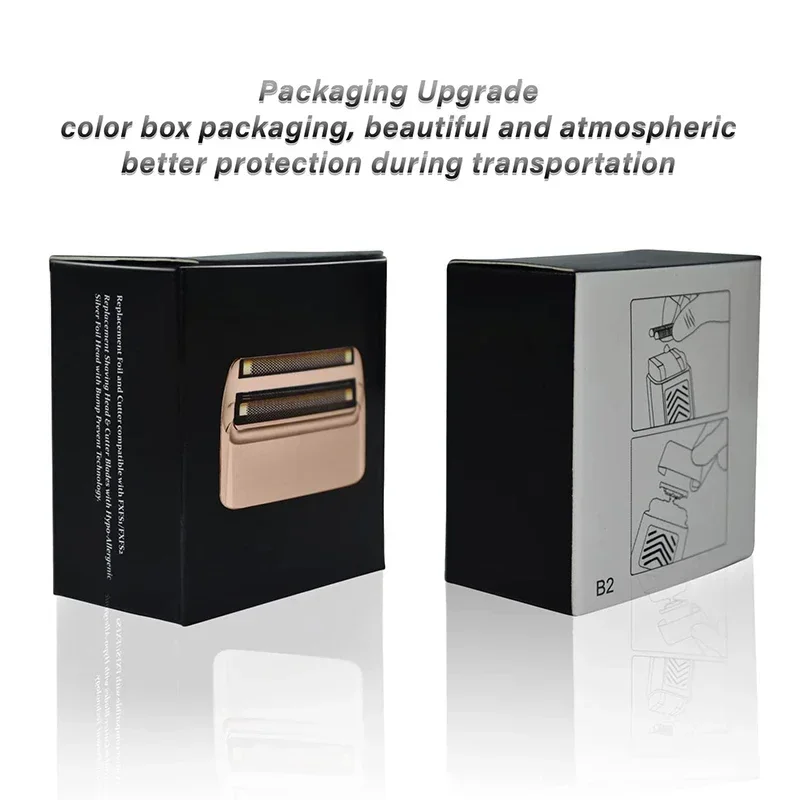 قطع رقائق بديلة وقاطعة متوافقة مع ماكينة الحلاقة Andis 17220,17230 ProFoil Lithium (ذهبي وردي)