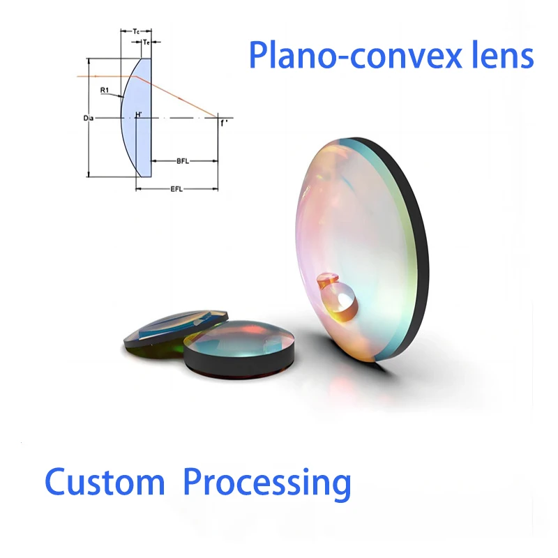 K9, szkło optyczne do przetwarzania Plano-soczewka wypukła, obiektyw kolimacyjny, producent soczewka wypukła sferycznych z obrazowaniem ogniskowania