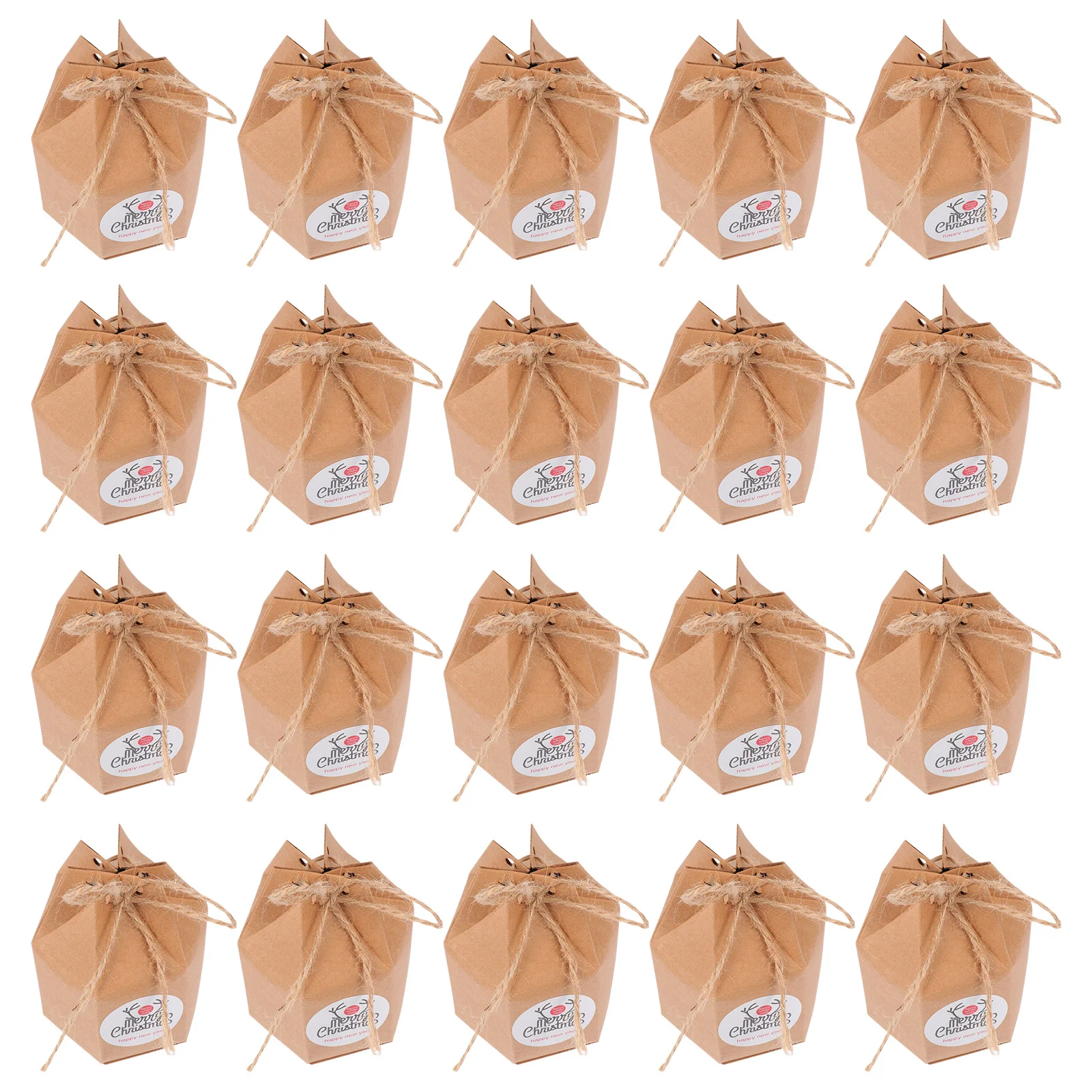 

50Pcs Christmas Favor Boxes Exquisite Retro Style Paper Gift Containers for Candies Cookies Chocolates Decorative Storage