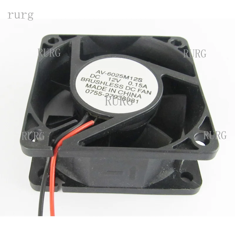 R+ 1-piece brushless DC cooling fan, 60x60x25mm, 6025, 7 blades, 12V, 0.15A, 2-pin connector