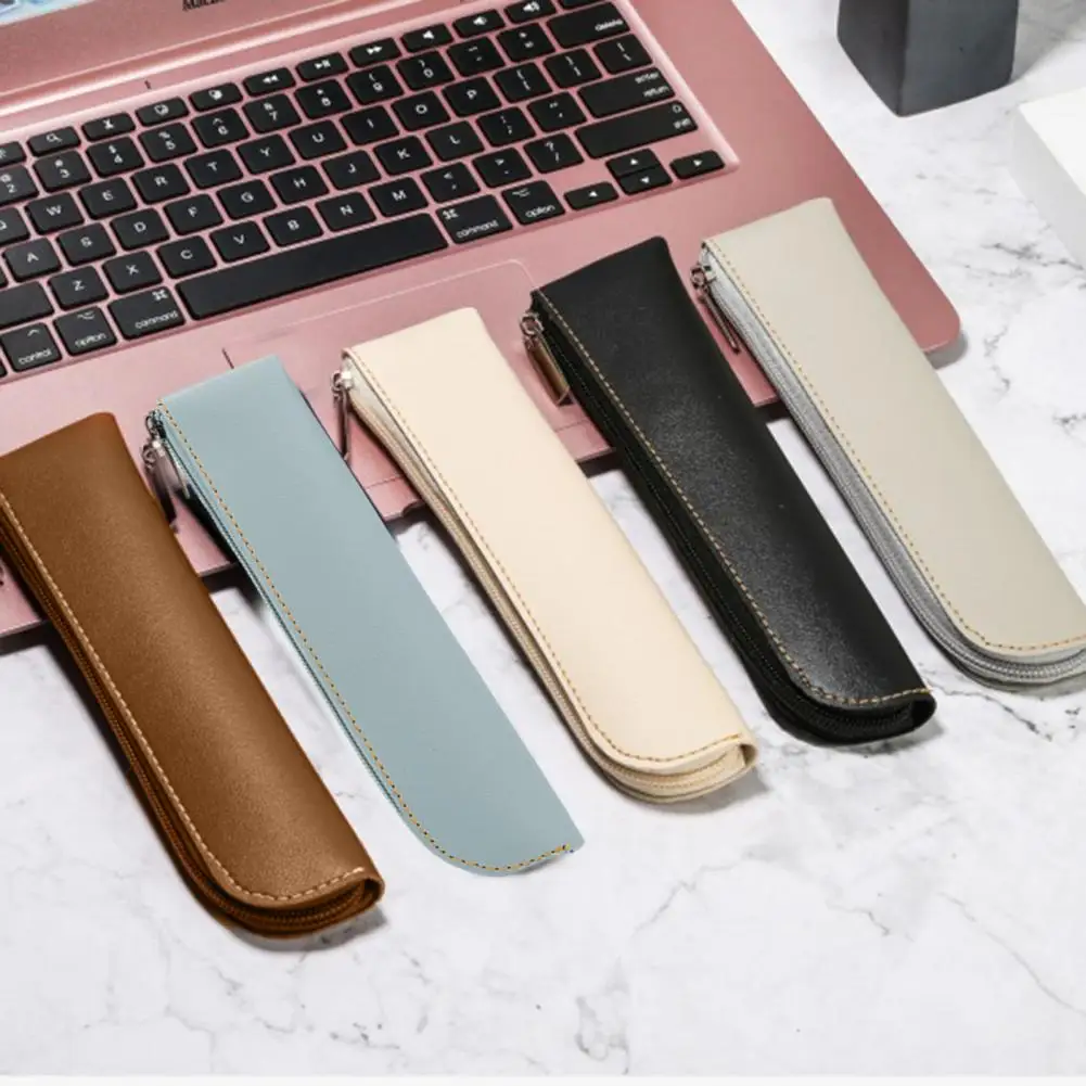 Small Pencil Case Bag Cosmetic Bag Durable Zipper Pu Leather Makeup Pouch Bag Holder Fashion Pencil Case For Girls