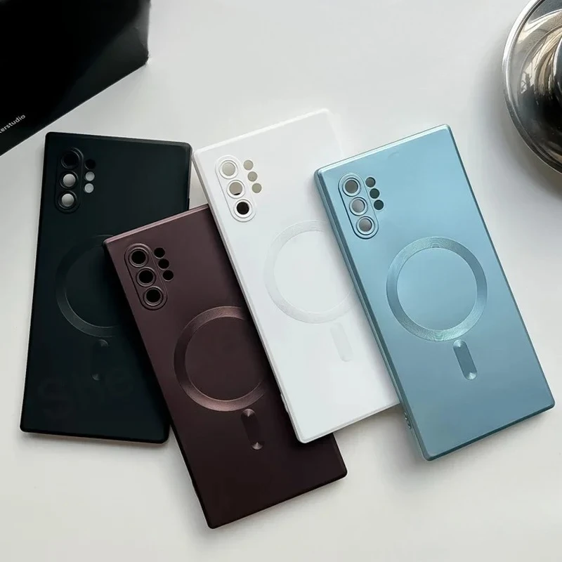 

Чехол Note 10 Plus Shelluxe Luxury Magsafe с беспроводной зарядкой, мягкий чехол из ТПУ для Samsung Galaxy Note 20 10 Note20 Ultra, чехлы для телефонов