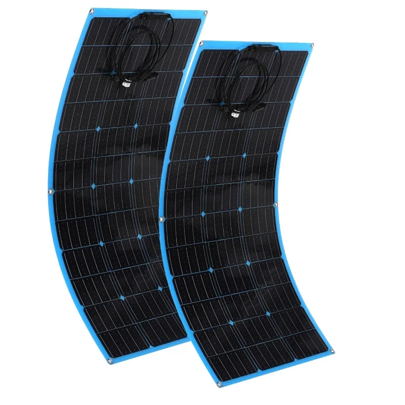 110W 220W Solar Panel Battery Charger 18V PET Fexible Solar Energy Power Charging System Outdoor For Car RV Marine Camper Travel