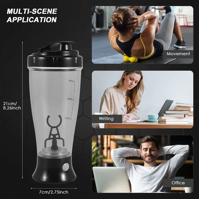 300ML Automatic Self Stirring Protein Electric Portable Movement Mixing Water Bottle Sports Bottle Gym A-A55K