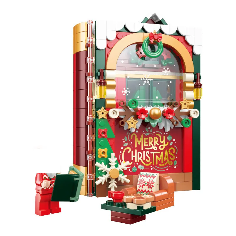 JK5155 Christmas stereo album book Christmas tree creative table decoration for boys and girls Christmas building blocks toys view 6
