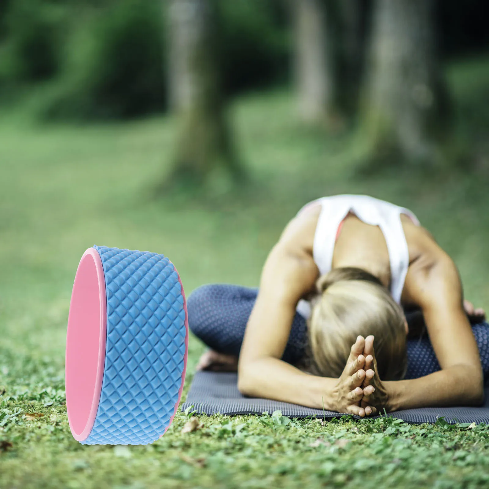 

Yoga Wheel For Back Neck Shoulder Support Lightweight Portable Non-Slip Roller Spinal Stretch Chest Opener Hip Opener Exercise