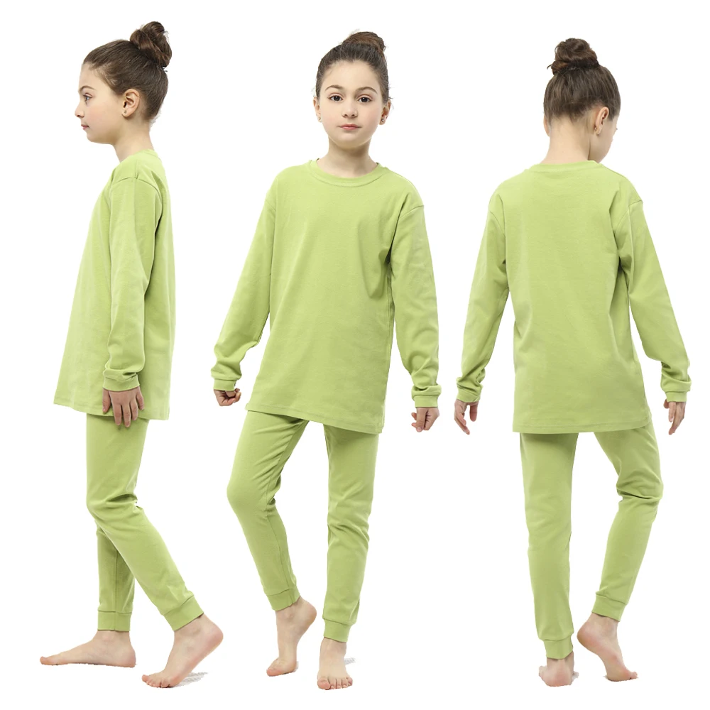 Kids Loungewear Sets Cotton Big Boy Pajamas Set 130 140 150 160 cm Long Sleeves Children Pajamas for Girls Size 4 6 7 8 10 12 T